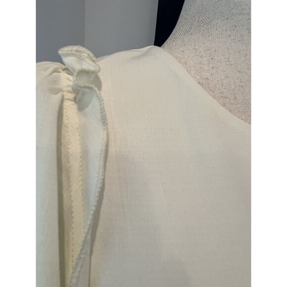 SHOW ME YOUR MUMU Brooks Bohemian Flowy Short Sleeve Babydoll Mini Dress Cream M - Picture 2 of 12